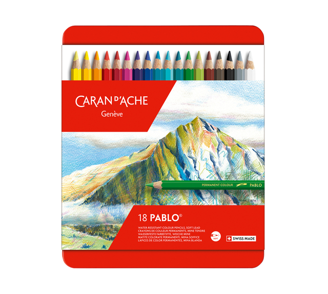 Kleurpotloden Caran d&apos;Ache Pablo assorti blik à 18stuks afbeelding