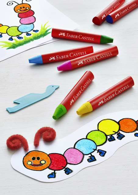 Waskrijt Faber-Castell driehoekig assorti set à 12 stuks — Foto 2 van 2