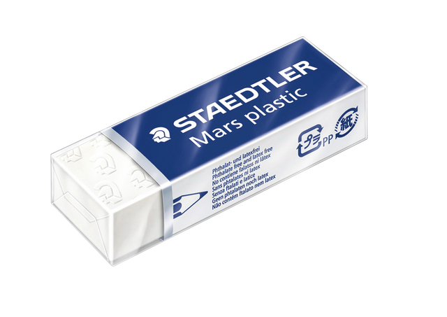Gum Staedtler Mars 52650 65x23x10mm potlood wit afbeelding
