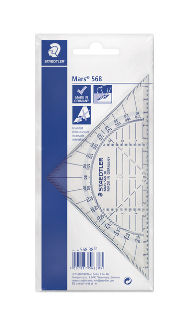 Geodriehoek Staedtler 568 160mm transparant afbeelding
