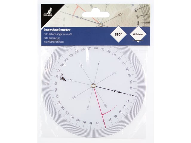 Koershoekmeter Kangaro kunststof 126mm transparant afbeelding