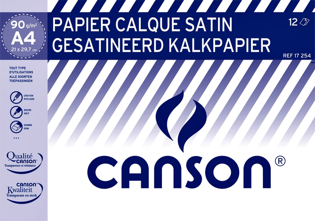 Kalkpapier Canson A4 90gr 12 vel afbeelding