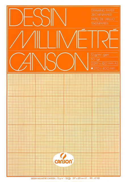 Millimeterblok Canson A3 lichtbruin 50 vel afbeelding