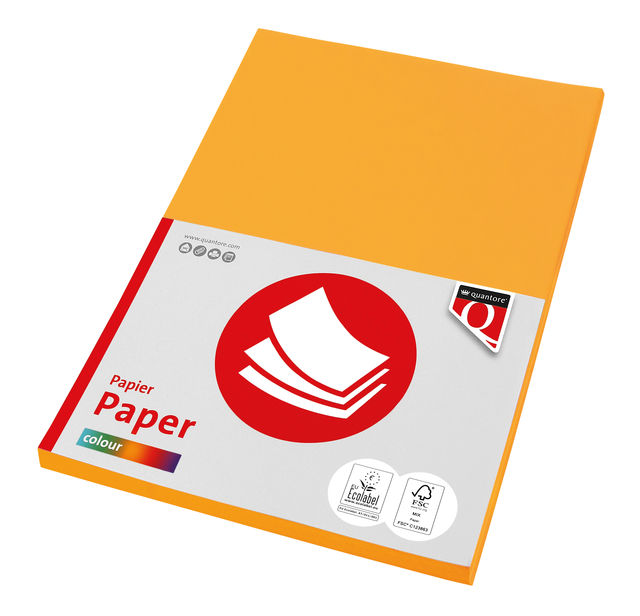 Kopieerpapier Quantore Colour A4 120gr diepgeel 100 vel afbeelding