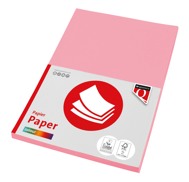 Kopieerpapier Quantore Colour A4 120gr roze 100 vel afbeelding