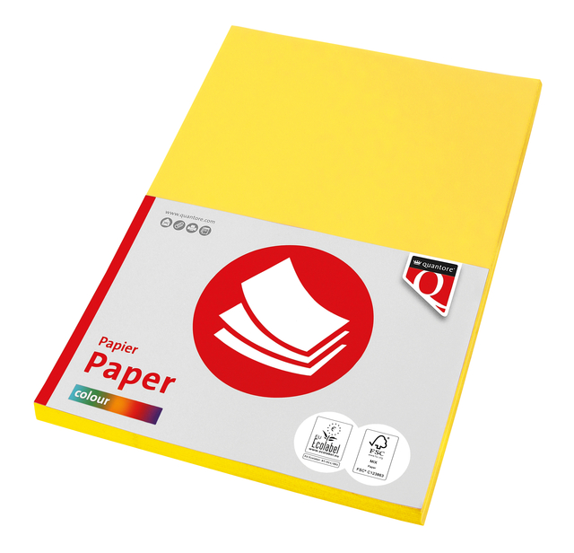 Kopieerpapier Quantore Colour A4 120gr geel 100 vel afbeelding