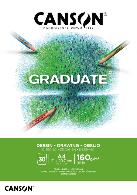 Tekenblok Canson Graduate Dessin A4 160gr 30 vel