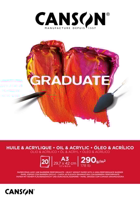 Olie Acrylblok Canson Graduate A3 290gr 20 vel afbeelding