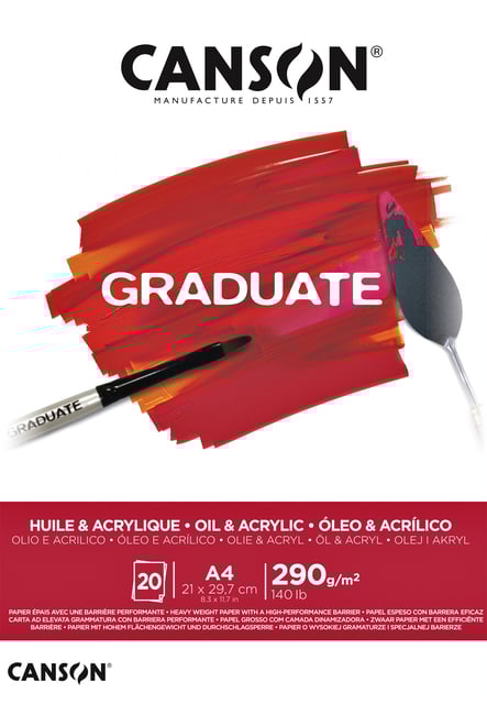 Olie Acrylblok Canson Graduate A4 290gr 20 vel afbeelding