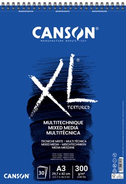 Aquarelblok Canson  XL Mix Media  A3 300gr spiraal 30 vel