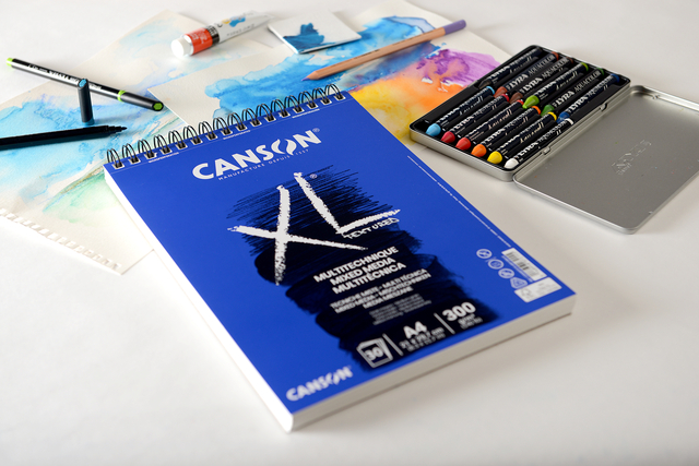 Aquarelblok Canson  XL Mix Media  A3 300gr spiraal 30 vel — Foto 2 van 2