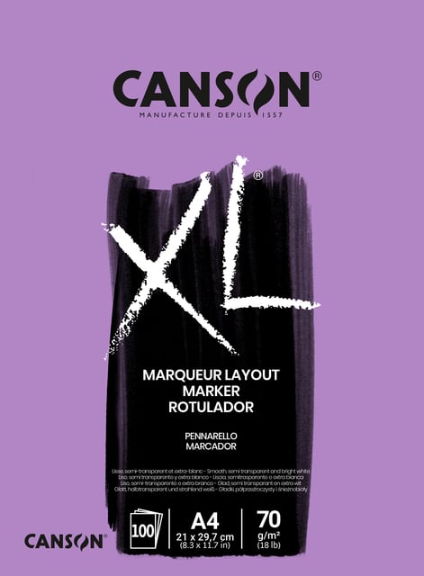 Tekenblok Canson XL Marker A4 70gram 100 vel afbeelding