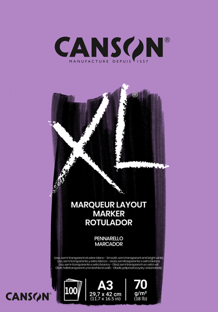 Tekenblok Canson XL Marker A3 70gram 100 vel afbeelding