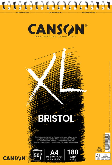 Tekenblok Canson XL Bristol A4 50 vel 180gr afbeelding