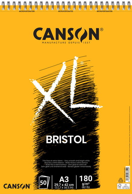 Tekenblok Canson XL Bristol A3 50 vel 180gr afbeelding