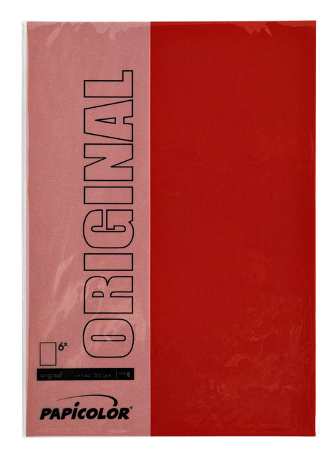 Kopieerpapier Papicolor A4 200gr 6 vel rood — Foto 2 van 2