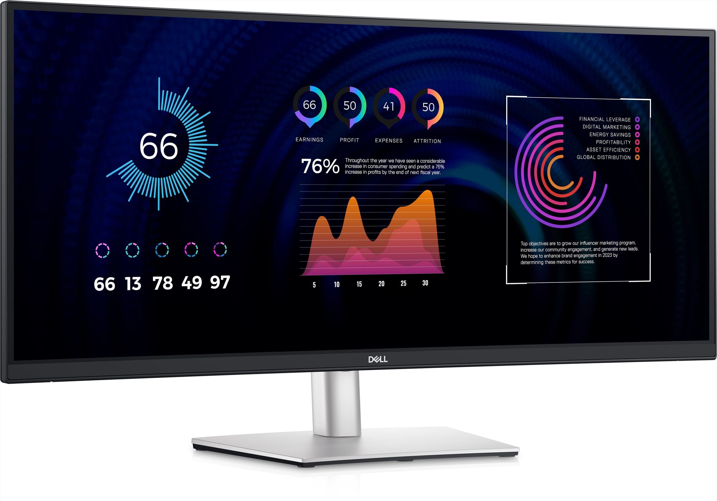 DELL P Series P3424WE computer monitor 86,7 cm (34.1") 3440 x 1440 Pixels 4K Ultra HD LCD Zwart afbeelding