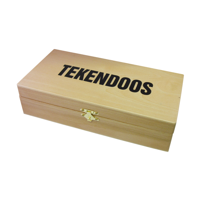 Tekendoos 27x15x8cm 3 vakken beukenhout afbeelding