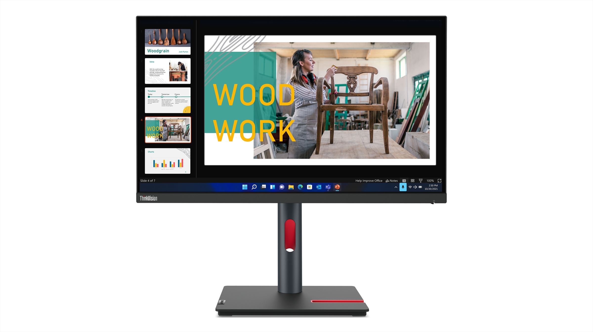 Lenovo ThinkVision P24q-30 LED display 60,5 cm (23.8") 2560 x 1440 Pixels Quad HD Zwart afbeelding