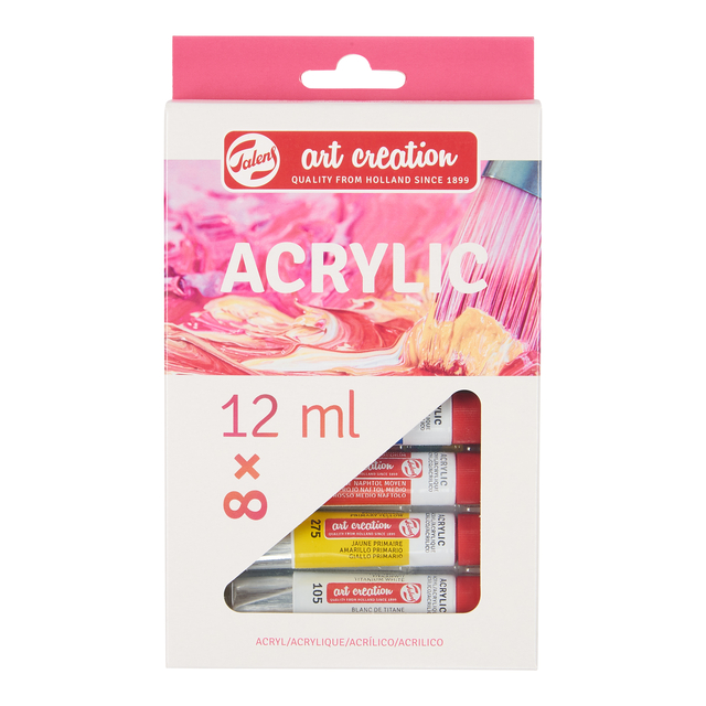 Acrylverf Talens Art Creation met stappenplan 12ml set à 8 kleuren afbeelding