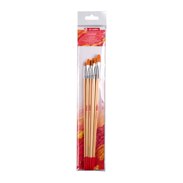 Penseel Talens Art Creation filament rond en plat set à 5st afbeelding