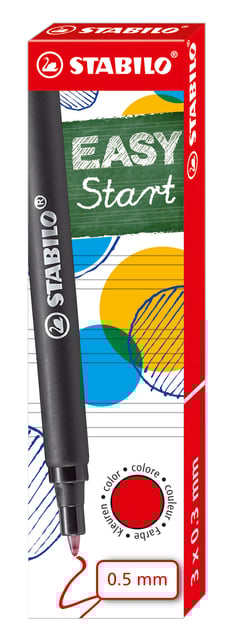 Rollerpenvulling STABILO Easyoriginal medium rood doosje à 3 stuks afbeelding
