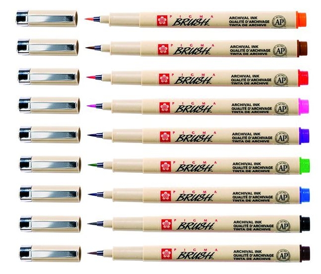 Brushstift Bruynzeel Sakura Pigma assorti 9 stuks — Foto 2 van 2