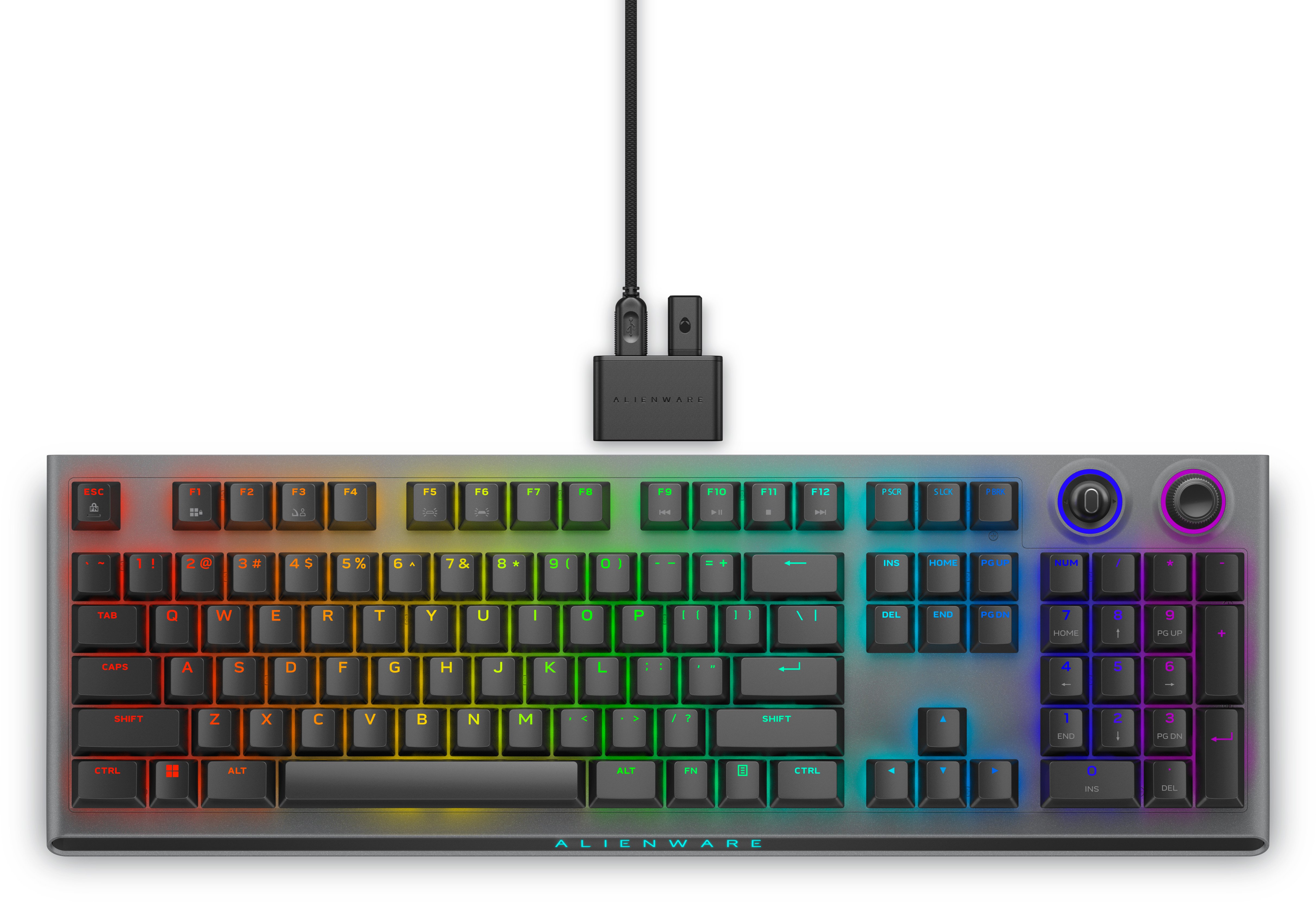 Alienware AW920K toetsenbord Gamen USB + RF Wireless + Bluetooth Grijs afbeelding