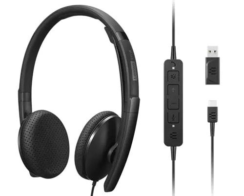 Lenovo 4XD1M45626 hoofdtelefoon headset Bedraad Hoofdband USB Type-C Zwart