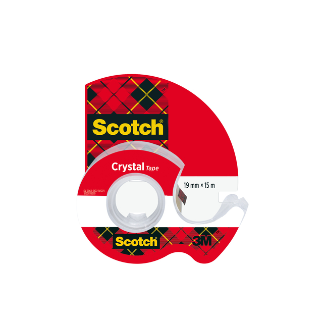 Plakband Scotch Crystal 600 19mmx15m transparant + handdispenser afbeelding
