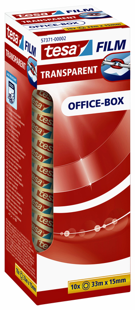 Plakband tesafilm® 33mx15mm transparant 10 rollen afbeelding