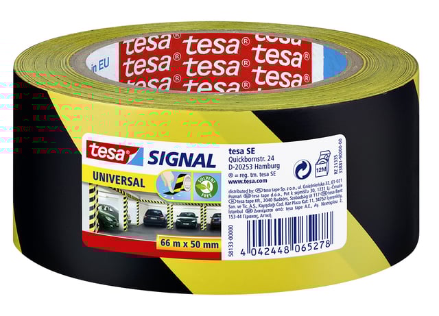 Waarschuwings- en markeringstape tesa® Signal Universal 66mx50mm geel/zwart afbeelding