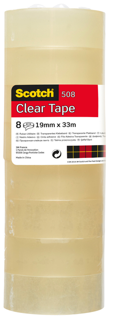 Plakband Scotch 508 19mmx33m transparant afbeelding