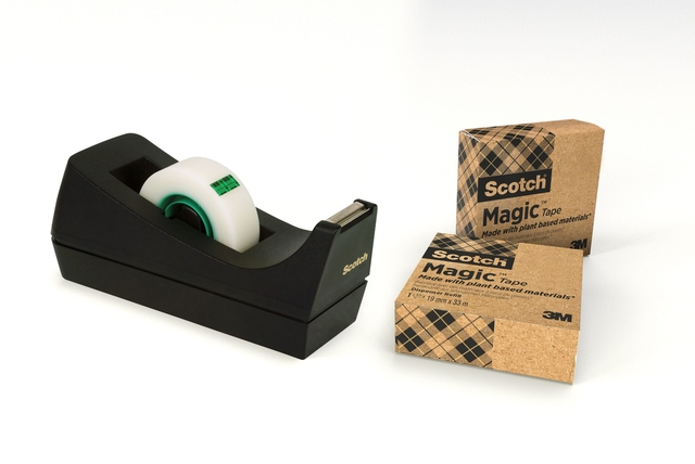 Plakbandhouder Scotch C38 recycled zwart + 3rol magic tape 900 19mmx33m afbeelding