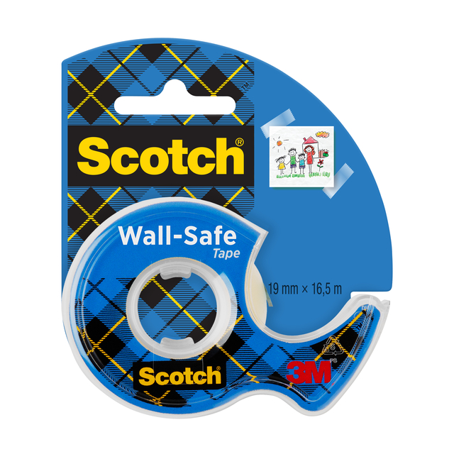 Plakband Scotch 19mmx16.5m Wall Safe + handdispenser afbeelding