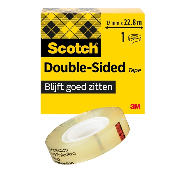 Plakband Scotch 665 12mmx22.8m dubbelzijdig afbeelding