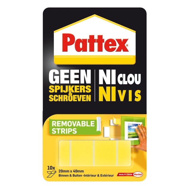 Supermontagestrip Pattex 2kg verwijderbaar 10 stuks afbeelding