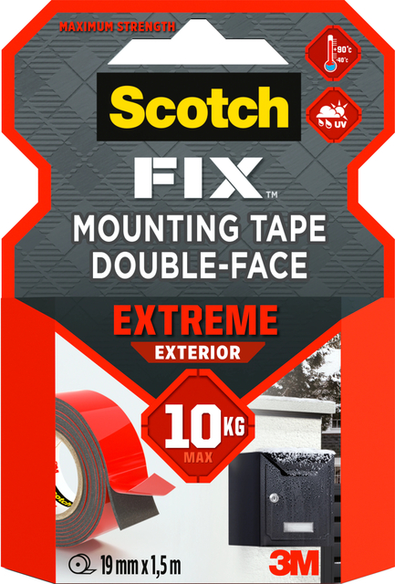 Plakband Scotch Extreme Exterior 19mm x 1,5m dubbelzijdig afbeelding