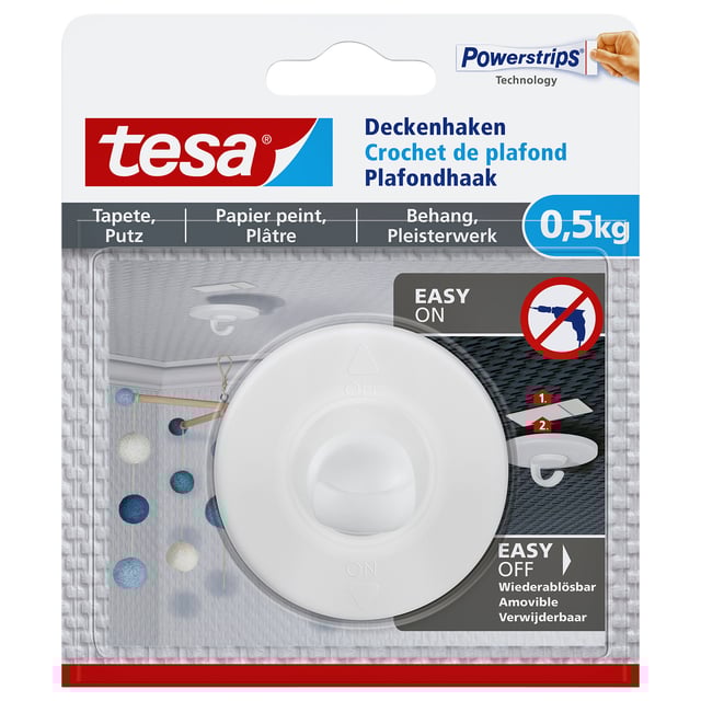 Plafondhaak tesa® behang & pleisterwerk zelfklevend 0,5 kg afbeelding