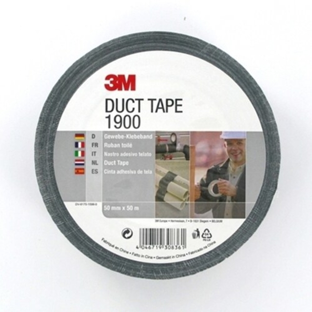 Duct tape 3M Economy 1900 50mmx50m zwart afbeelding