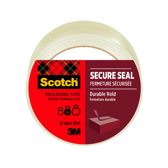 Verpakkingstape Scotch Secure Seal 50mmx50m transparant afbeelding