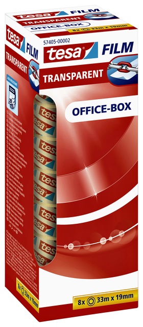 Plakband tesafilm® 33mx19mm transparant 8 rollen afbeelding