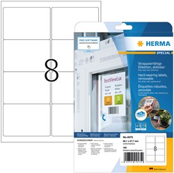 Etiket HERMA 4575 99.1x67.7mm folie wit 160 etiketten