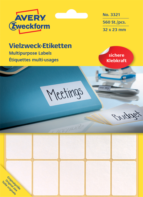 Etiket Avery Zweckform 3321 32x23mm wit 560stuks afbeelding