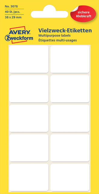 Etiket Avery Zweckform 3078 38x29mm wit 40 etiketten afbeelding