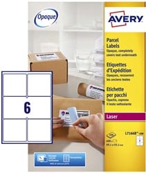 Etiket Avery L7166B-100 99.1x93.1mm blockout 600stuks