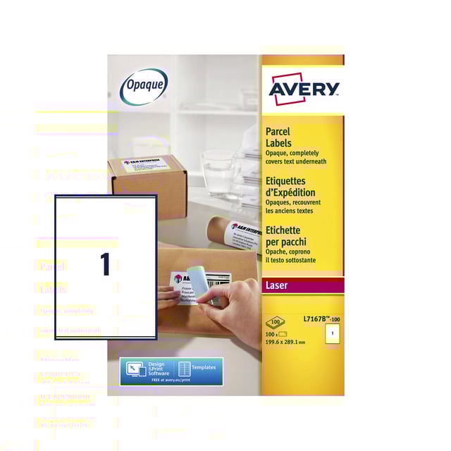 Etiket Avery L7167B-100 199.6x289.1mm blockout 100 etiketten afbeelding