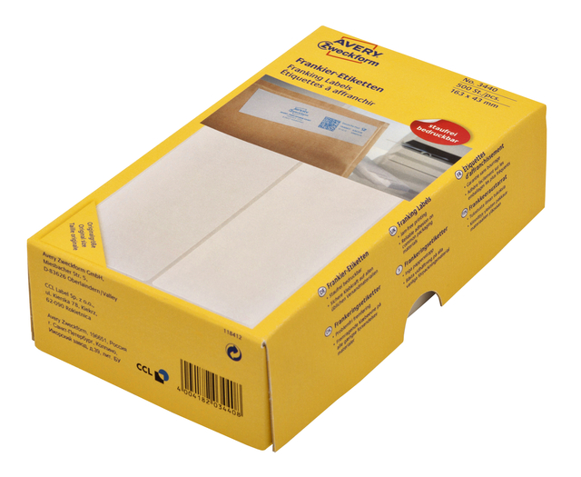 Frankeeretiket Avery Zweckform 3440 163x43mm 500stuks afbeelding