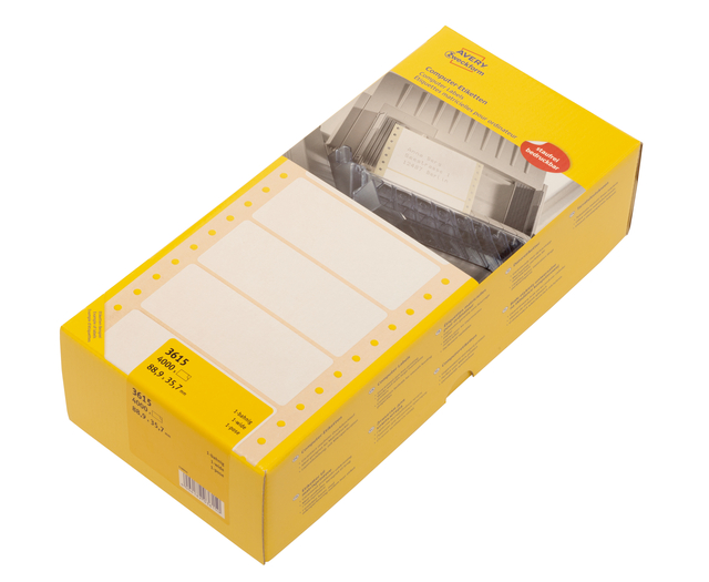 Etiket Avery Zweckform 3615 88.9x35.7mm 1-baans wit 4000stuk afbeelding