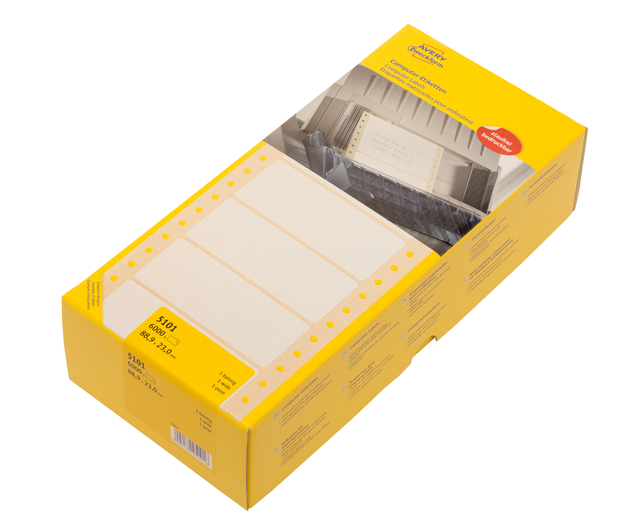 Etiket Avery Zweckform 5101 88.9x23mm 1-baans wit 6000stuks afbeelding